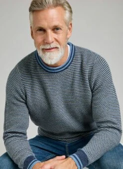 Striped Textured Knit Crew Neck Jumper 10 Striped Textured Knit Crew Neck Jumper -EWM Store 65487pvl 22919167b872739