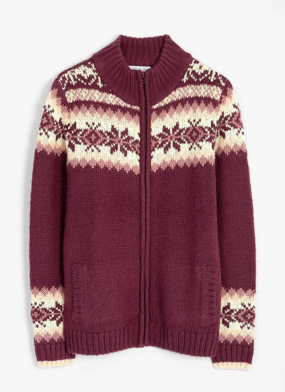 Fairisle Funnel Neck Cardigan 5 Fairisle Funnel Neck Cardigan - Image 3