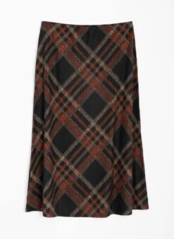 Warm Handle Checked Midi Skirt -EWM Store 65619pvl 7b8d74a3b8ce106