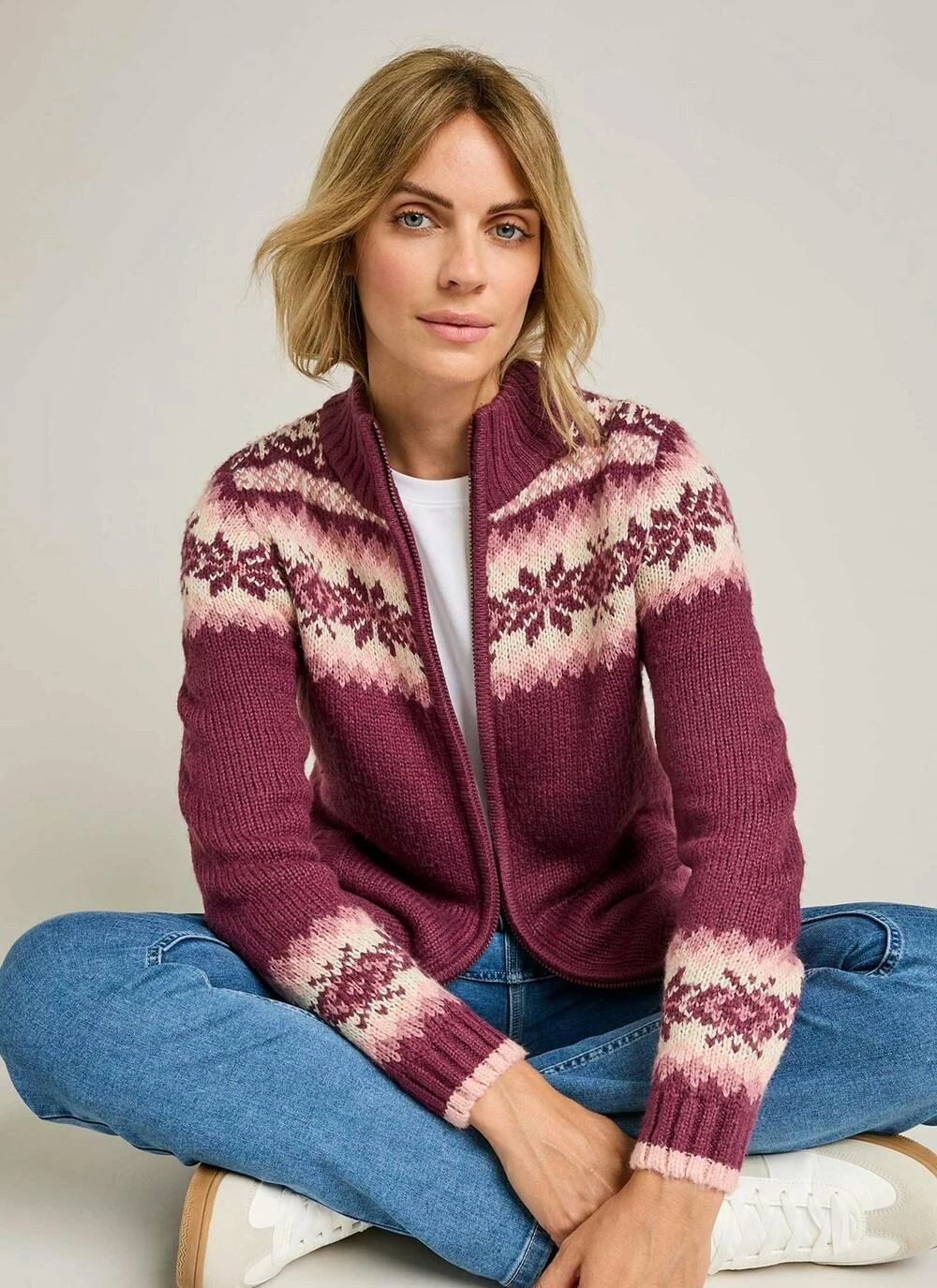 Fairisle Funnel Neck Cardigan 3 Fairisle Funnel Neck Cardigan