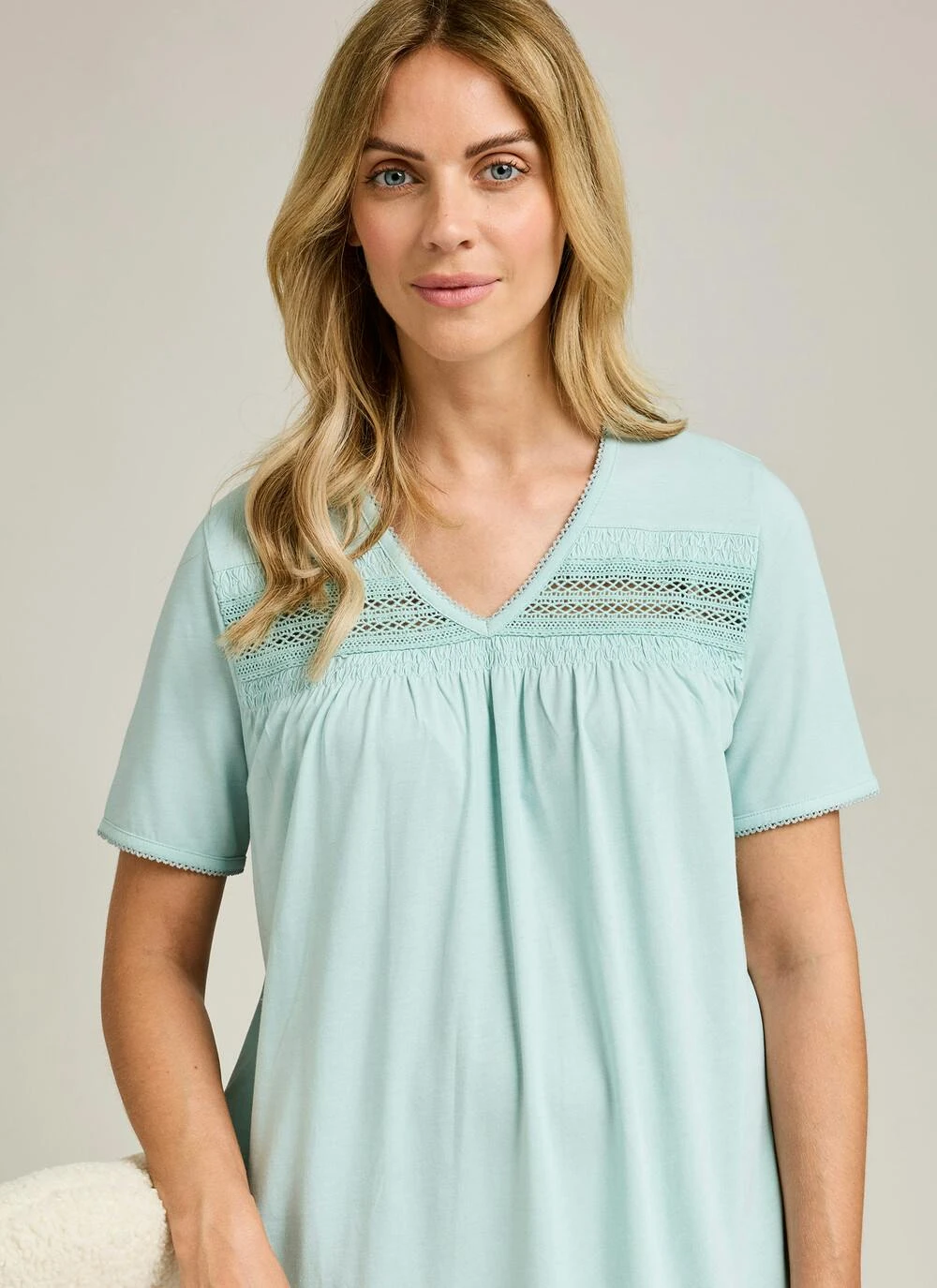 Cotton Rich Lace Trim Nightdress 4 Cotton Rich Lace Trim Nightdress - Image 2