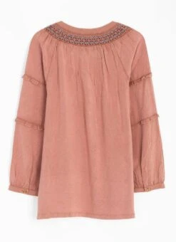 Embroidered Shirred Neck Blouse -EWM Store 65794pvl 6af0c43b30d083d