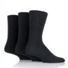 3 Pack Black Diabetic Socks