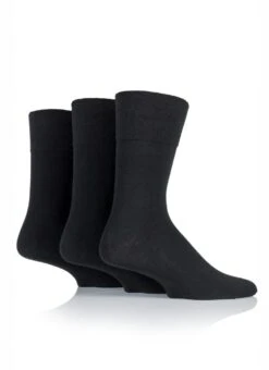 3 Pack Black Diabetic Socks