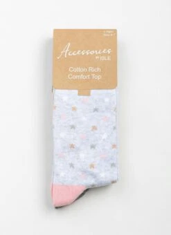3pk Cotton Rich Comfort Top Star Socks -EWM Store 66030pvl 9f2a3923a28002d