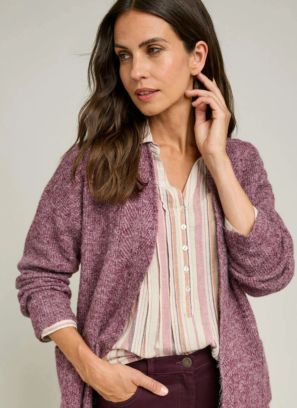 Wool Blend Ribbed Edge To Edge Cardigan 4 Wool Blend Ribbed Edge To Edge Cardigan - Image 2