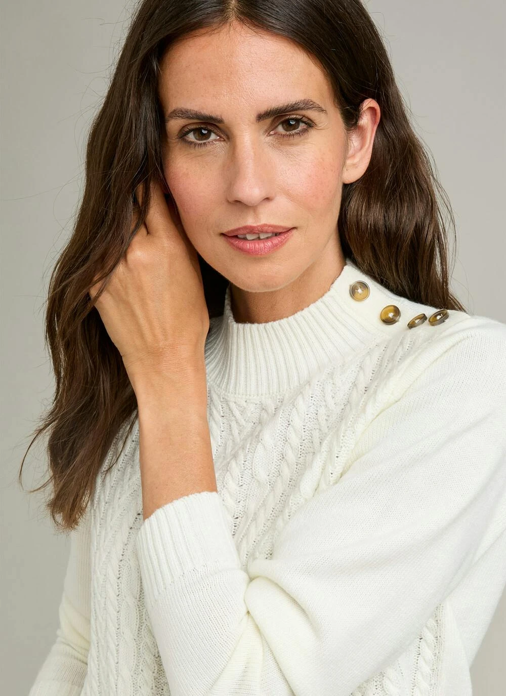 Button Detail Turtle Neck Jumper 4 Button Detail Turtle Neck Jumper - Image 2