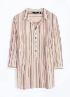 Pure Cotton Pintuck Stripe Blouse -EWM Store 66474pvl 186d59e70dd47bd