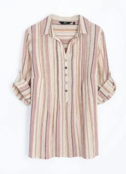 Pure Cotton Pintuck Stripe Blouse -EWM Store 66483pvl ea7d0a4701235c1
