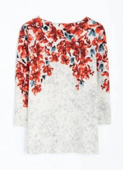 Warm Touch Jersey Border Print Top -EWM Store 66652pvl b9cd0d78dc5e359