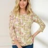 Soft Touch Sweetheart Neck Printed Top -EWM Store 66783pvl 69d428960a40dbf