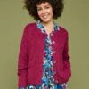 Wool Blend Crew Neck Pointelle Cardigan -EWM Store 66814pvl 248c8819953876a