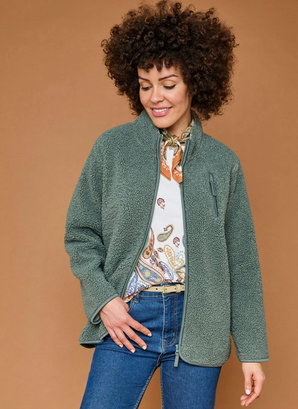 Borg Funnel Neck Relaxed Jacket 3 Borg Funnel Neck Relaxed Jacket