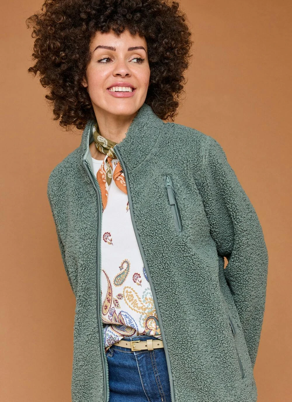 Borg Funnel Neck Relaxed Jacket 4 Borg Funnel Neck Relaxed Jacket - Image 2