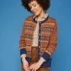 Wool Blend Fairisle Crew Neck Cardigan -EWM Store 66850pvl 2ac16e9050eb924