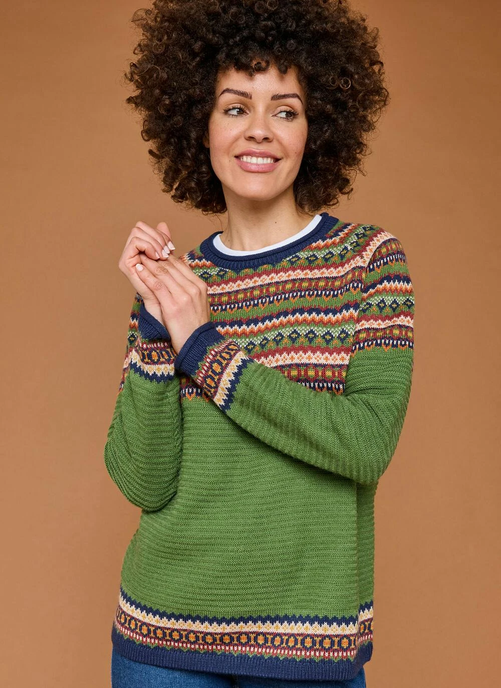 Wool Blend Fairisle Crew Neck Jumper 4 Wool Blend Fairisle Crew Neck Jumper - Image 2