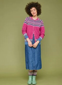 Pure Cotton Denim Midi Skirt