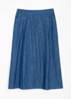 Pure Cotton Denim Midi Skirt -EWM Store 66877pvl 4b324f9c49a7eb3
