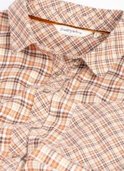 Pure Cotton Brushed Checked Relaxed Shirt -EWM Store 66878pvl 3e08797be90a1e4