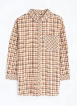 Pure Cotton Brushed Checked Relaxed Shirt -EWM Store 66897pvl b9deedcf34f0794