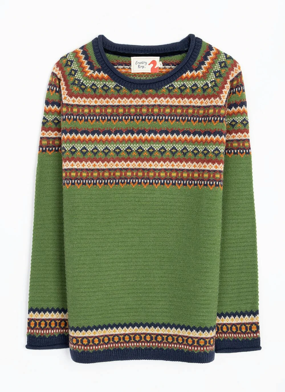 Wool Blend Fairisle Crew Neck Jumper 5 Wool Blend Fairisle Crew Neck Jumper - Image 3