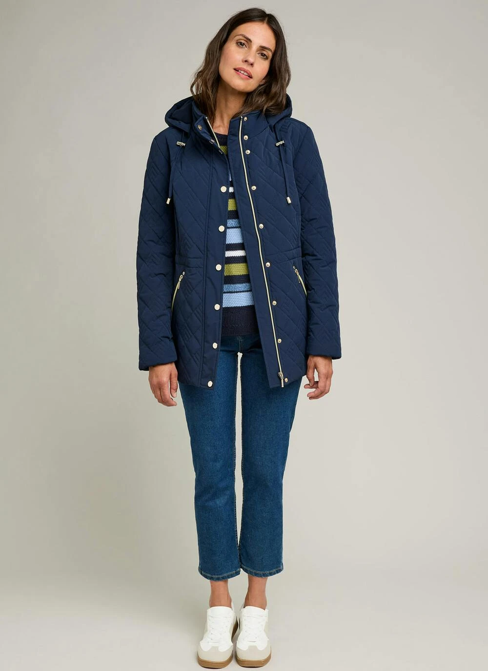 Diamond Quilted Coat With Detachable Hood 4 Diamond Quilted Coat With Detachable Hood - Image 2
