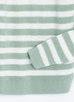 Button Detail Textured Striped Crew Neck Jumper -EWM Store 67286pvl 2782d796ea0eccb