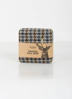 Travel Pill Box Hounds Tooth