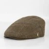 Wool Blend Tweed Flat Cap - Green Check -EWM Store 67386pvl 11c558995afd0ed