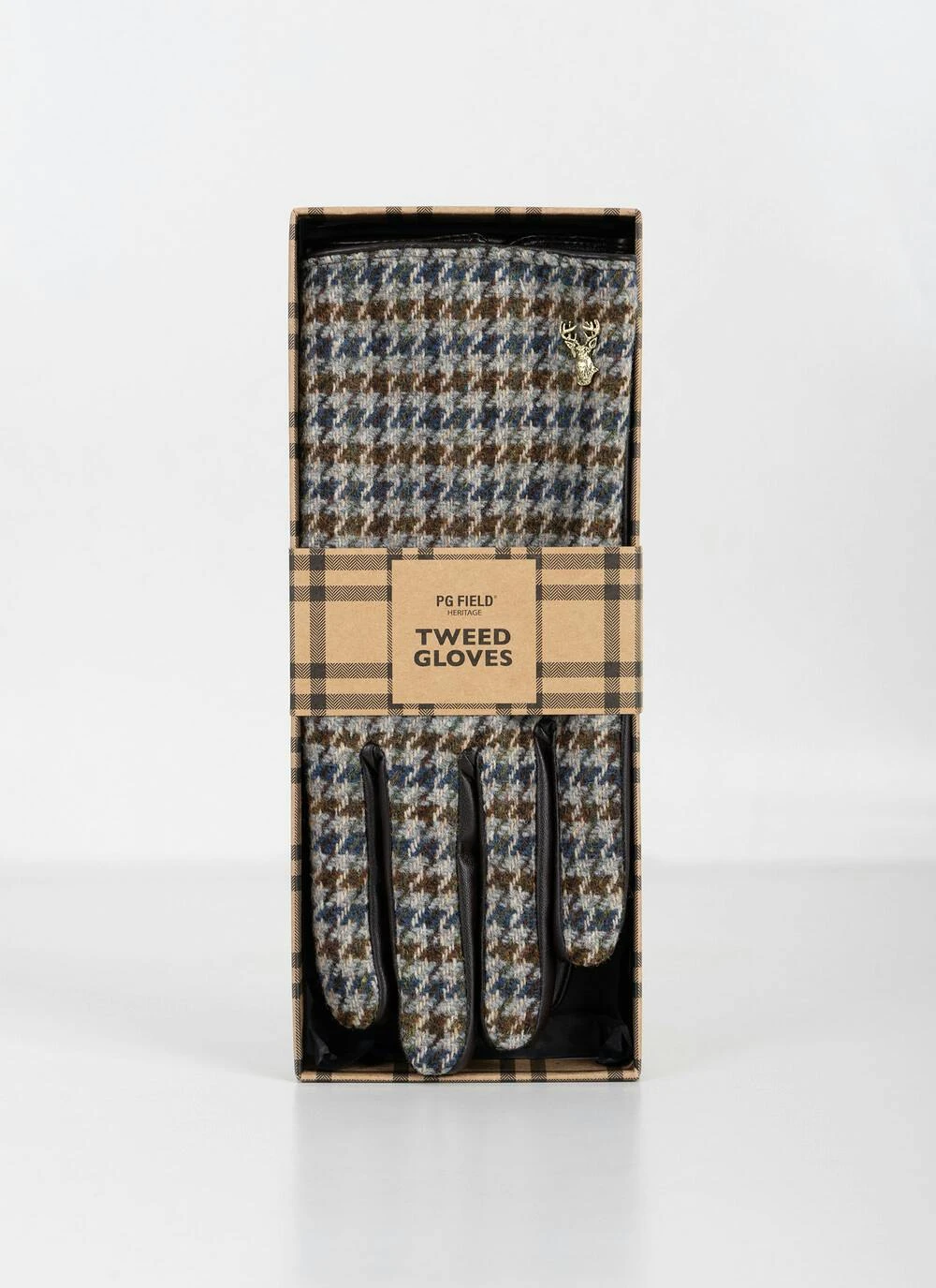 Mens Boxed Gloves In Houndstooth Check 3 Mens Boxed Gloves In Houndstooth Check