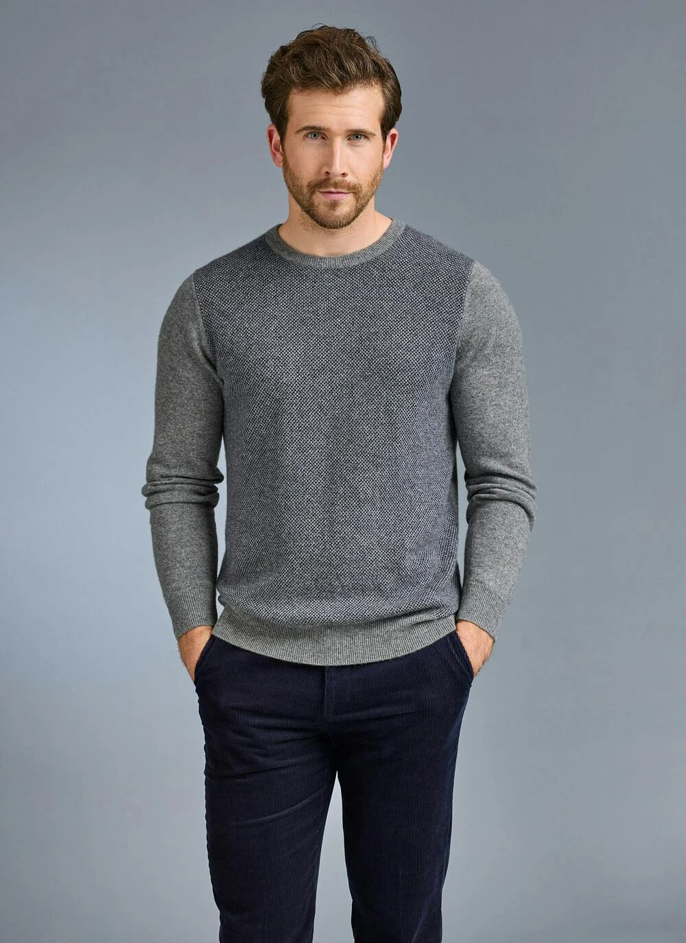 Pure Cashmere Birdseye Crew Neck Jumper 3 Pure Cashmere Birdseye Crew Neck Jumper