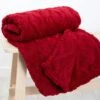 Cable Fleece Red Throw