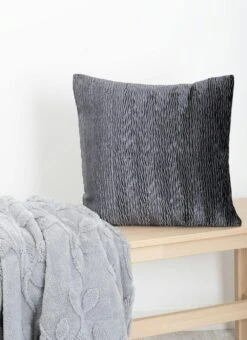 Textured Velvet Grey Cushion